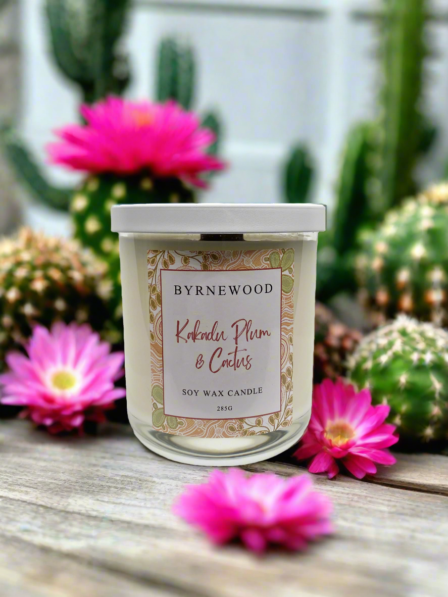 Kakadu Plum Candle, Gold Coast Candle, Cactus Candle, cented Candle, Wood wick Candle, Byrnewood Candle 