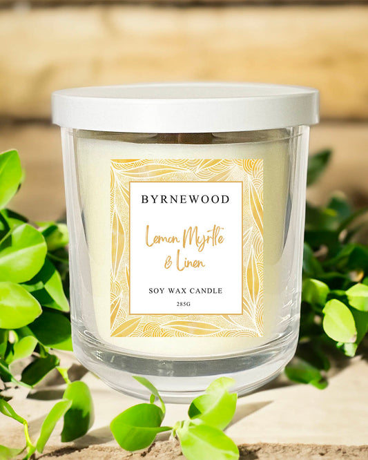 Citrus candle, Lemon candle, lemon myrtle candle, linen candle, soy wax candle, australian candle