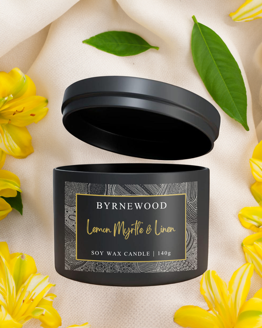 Lemon Myrtle & Linen Soy Wax Candle 140g